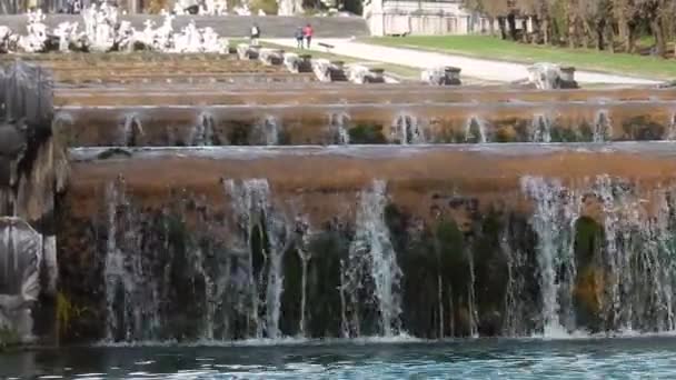 Caserta Campania Itália Febbraio 2019 Cascate Della Fontana Venere Adone — Vídeo de Stock