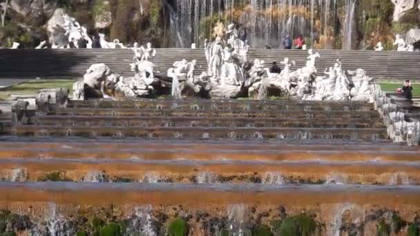 Caserta Campania Italia Febbraio 2019 Cascate Della Fontana Venere Adone — Video Stock