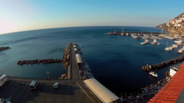 Amalfi Campania Itália Setembro 2018 Visão Geral Porto Início Manhã — Vídeo de Stock