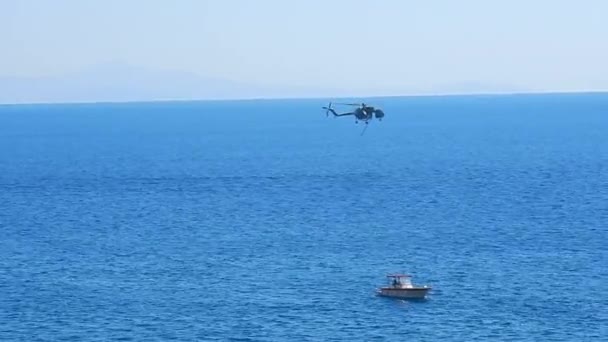 Amalfi Kampanien Italien September 2018 Forst Löschhubschrauber Während Der Phasen — Stockvideo