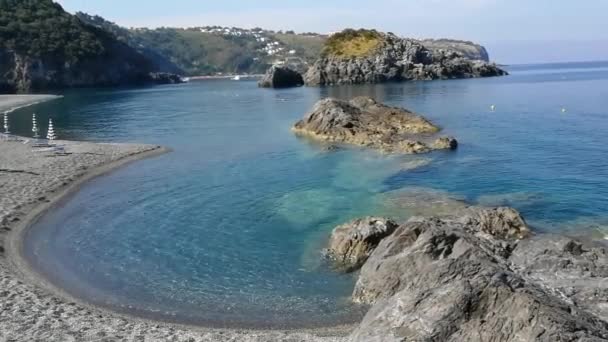 Praia Mare Κοζέντσα Καλαβρία Ιταλία Ιουνίου 2017 Παραλία Σκορπούλλα Στο — Αρχείο Βίντεο