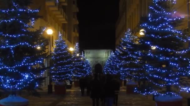 Benevento Kampanien Italien Dicembre 2018 Scorcio Dell Arco Traiano Durante — Stockvideo