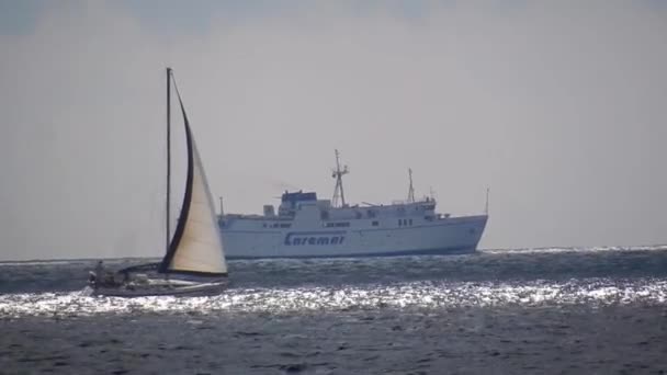意大利坎帕尼亚那不勒斯 2019年3月1日 那不勒斯海湾从 Carmongare 卡拉乔洛 — 图库视频影像