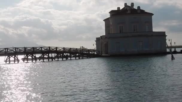 Bacoli Campania Italy March 2019 Casina Vanvitelliana Backlight Lake Fusaro — Stock Video