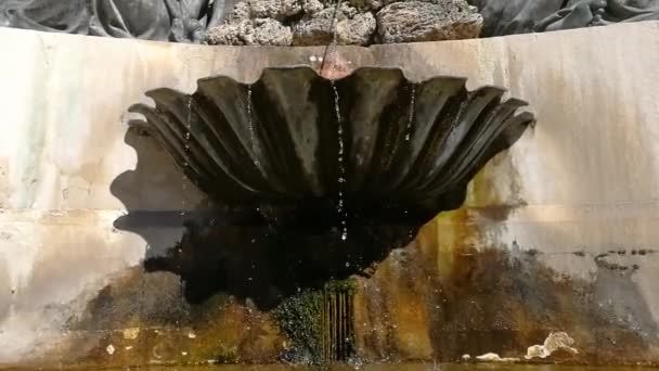 Pettorano Sul Gizio Abruzzo Italy March 2019 Monumental Fountain Neptune — Stock Video