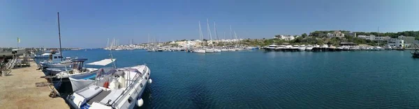 Santa Maria Leuca Lecce Puglia Talya Ağustos 2019 Marinanın Panoramik — Stok fotoğraf