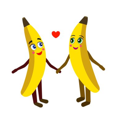 İki muz el ele tutuşup birbirimizi seviyoruz