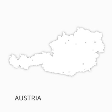 Yüksek kalite beyaz harita Avusturya kağıt kesimi