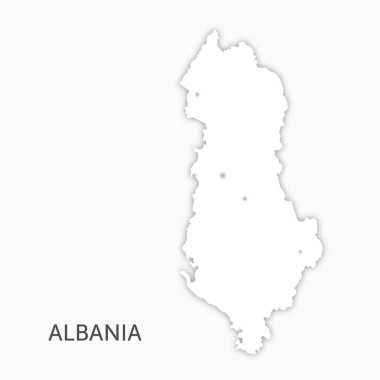 Arnavutluk kağıdının kestiği yüksek kaliteli beyaz harita