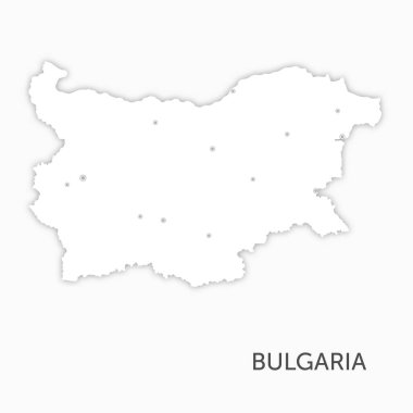 Bulgaristan kağıt kesimi yüksek kaliteli beyaz harita
