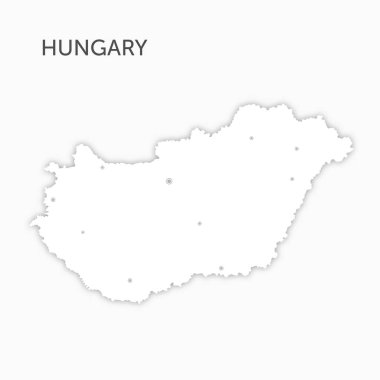 Macaristan kağıt kesimi yüksek kaliteli beyaz harita