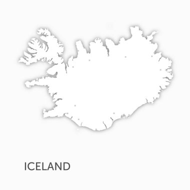 Yüksek kalite beyaz harita İzlanda kağıt kesimi