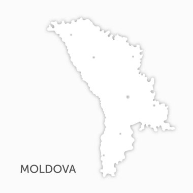 Yüksek kaliteli beyaz harita Moldova kağıdı kesimi