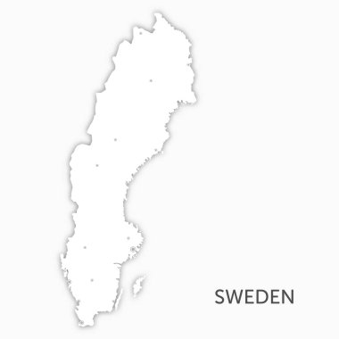 İsveç kağıt kesimi yüksek kaliteli beyaz harita