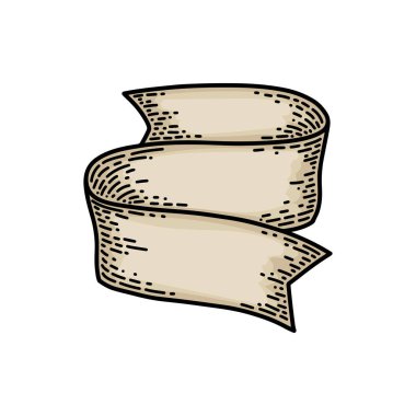 Beyaz arka planda yalıtılmış şeritler. Eski vintage tarzı el çizim oyulmuş. Tasarım öğesi.