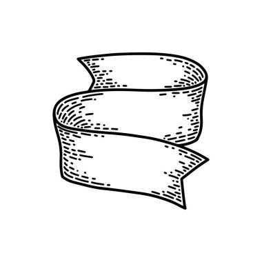 Beyaz arka planda yalıtılmış şeritler. Eski vintage tarzı el çizim oyulmuş. Tasarım öğesi.