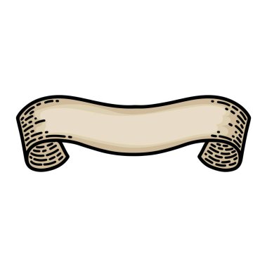 Beyaz arka planda yalıtılmış şeritler. Eski vintage tarzı el çizim oyulmuş. Tasarım öğesi.