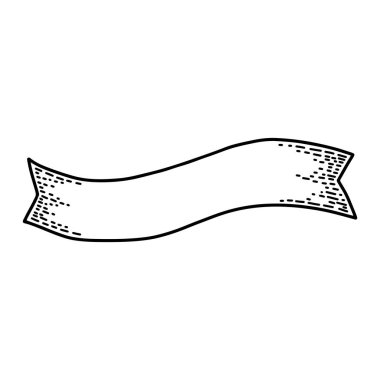 Beyaz arka planda yalıtılmış şeritler. Eski vintage tarzı el çizim oyulmuş. Tasarım öğesi.