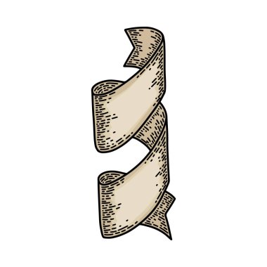 Beyaz arka planda yalıtılmış şeritler. Eski vintage tarzı el çizim oyulmuş. Tasarım öğesi.