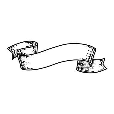 Beyaz arka planda yalıtılmış şeritler. Eski vintage tarzı el çizim oyulmuş. Tasarım öğesi.