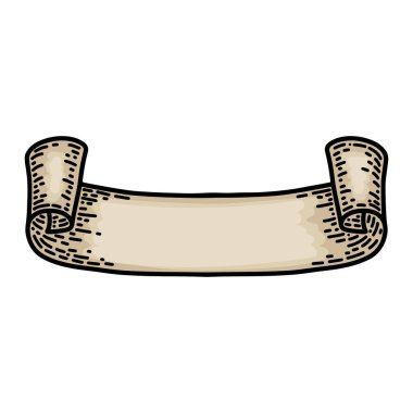 Beyaz arka planda yalıtılmış şeritler. Eski vintage tarzı el çizim oyulmuş. Tasarım öğesi.