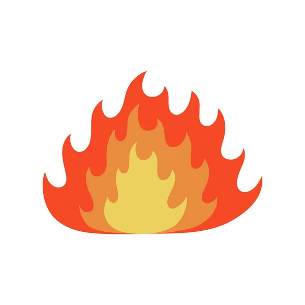 Fire Flame icon in Cartoon en platte stijl. Geïsoleerd object. Vector illustratie. — Stockvector