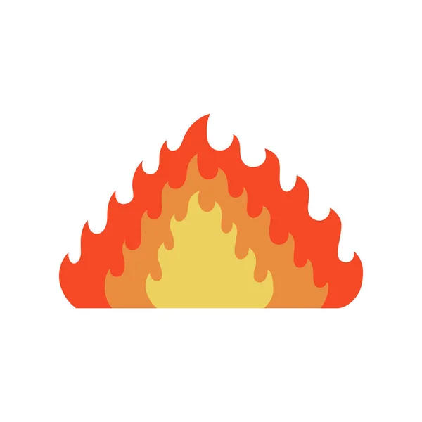 Fire Flame icon in Cartoon en platte stijl. Geïsoleerd object. Vector illustratie. — Stockvector