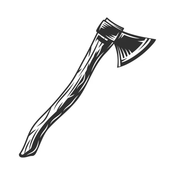 Vintage modern monochrome black ax. Design element on white background isolated. Vector illustration. — Stock Vector