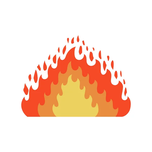 Fire Flame icon in Cartoon en platte stijl. Geïsoleerd object. Vector illustratie. — Stockvector