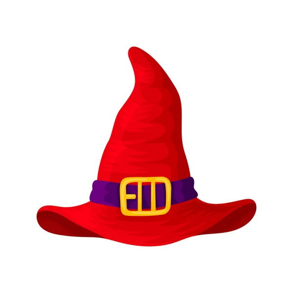 Rode hoofd jurken van wizards, magiërs, heksen van verschillende kleuren en vormen. Geïsoleerd object. Vector illustratie. — Stockvector