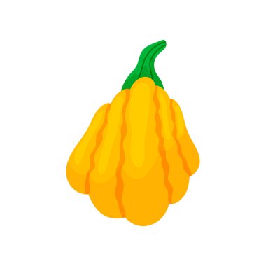 Şükran Günü renkli kabakları. Karikatür ve düz tarzı. Beyaz arka planda vektör çizimi.