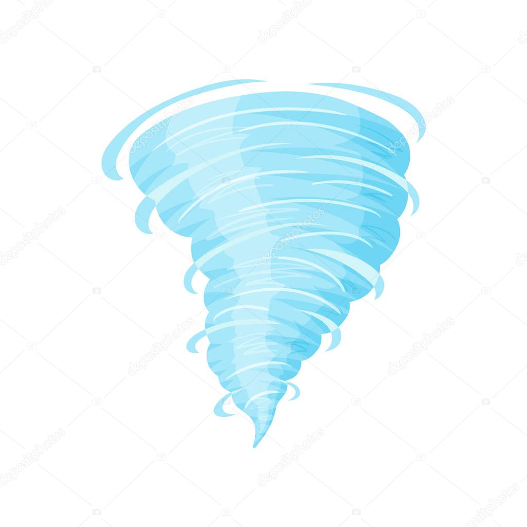 Tornado. Hurricane. Cyclone. Cartoon and flat style. Vector illustration isolated on white background.
