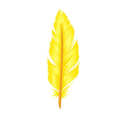 Renkli tüyler. Karikatür ve düz tarzı. Beyaz arka planda vektör çizimi.