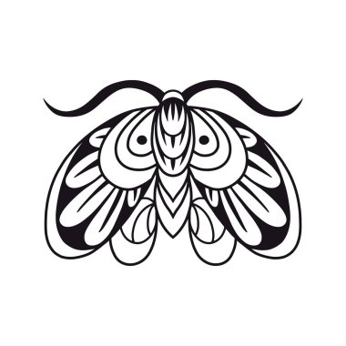 Güve el çizim eski okul dövme.