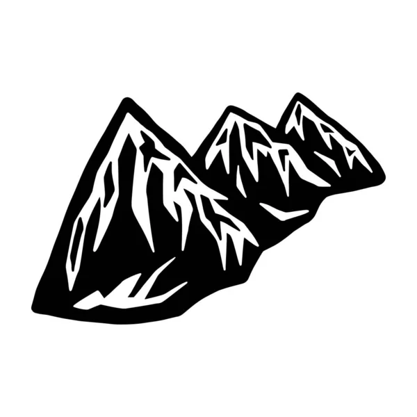 Mountain landskap siluett ikon. — Stock vektor