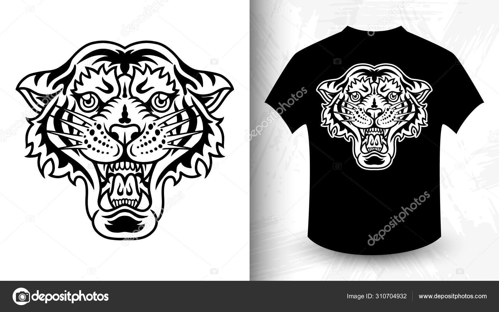 Tiger Design idea for t-shirt Stock Vector by