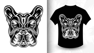 Köpek Suratı. T-shirt baskı için tasarım fikri.