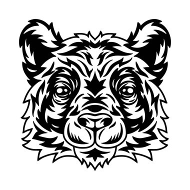 Panda suratlı. Poster, kart, pankart için tasarım ögesi.