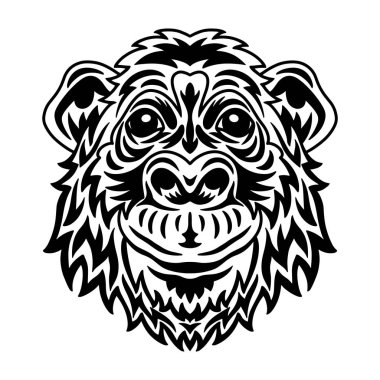 Maymun suratlı. Poster, kart, pankart için tasarım ögesi.