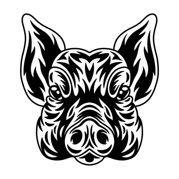 Pig face. Design element for poster, card, banner. — Stock Vector