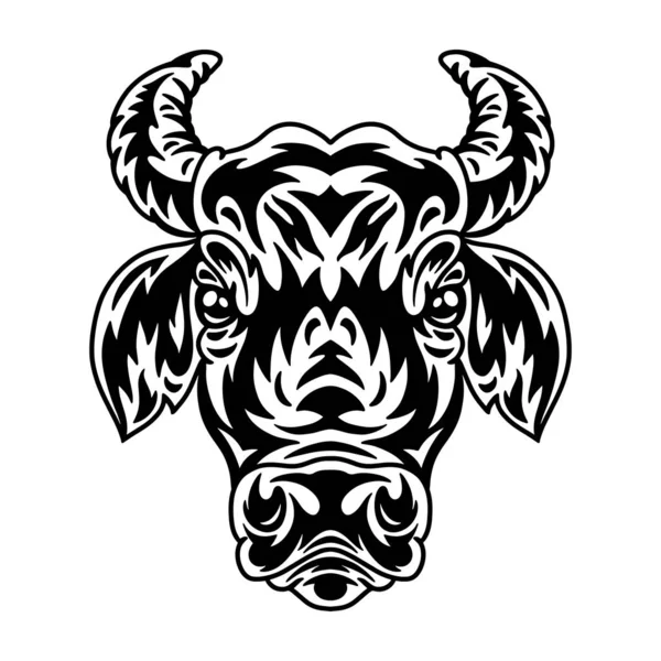 Cow face. Design element for poster, card, banner. — ストックベクタ