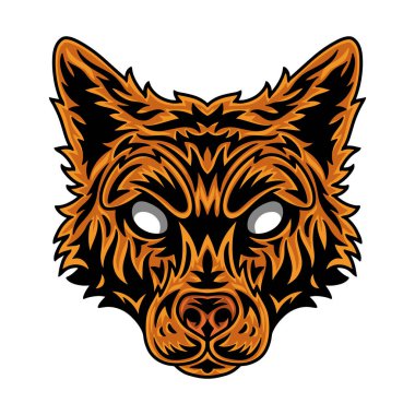 Klasik Fox suratı. Beyaz arkaplanda izole edilmiş klasik başlık biçimi.