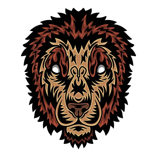 Vintage lion face. Heading vintage style Isolated on a white background. — Stock Vector