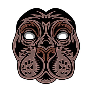 Vintage Seal yüzü. Beyaz arkaplanda izole edilmiş klasik başlık biçimi.