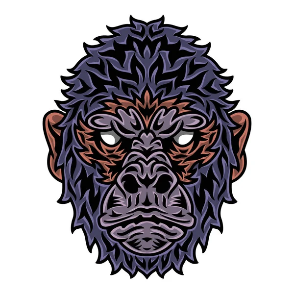 Vintage gorilla face. Heading vintage style Isolated on a white background. — Stock Vector