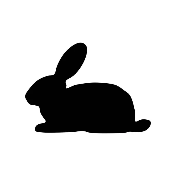 Silueta Pascua Conejo Sobre Fondo Blanco Conejo Estéril Ilustración Vectorial — Archivo Imágenes Vectoriales