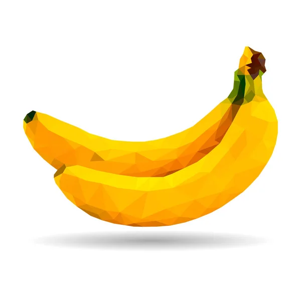 Low Poly Banane Polygonale Illustration Vektor Isoliert Auf Weißem Hintergrund — Stockvektor