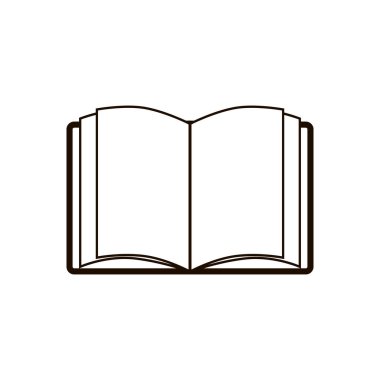 Kitap simgesi. Eğitim sembolü. Beyaz arka plan üzerinde izole logo şablonu.