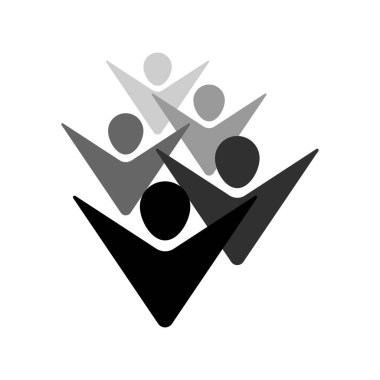 Başarılı insanlar kutsal kişilerin resmi. Spor simgesi. İnsanlar işareti. Takım sembolü. UI Web sitesi gezinme. Sosyal ağ simgeleri. Topluluk simgesi.