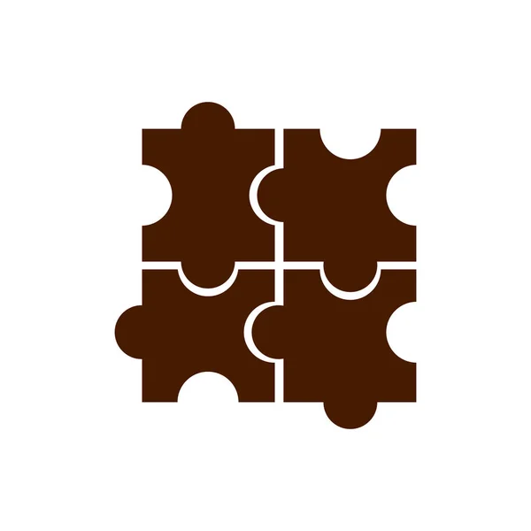 Siyah Puzzle Parçaları Vektör Simgesi Bulmaca Sembolü Basit Modern Düz — Stok Vektör